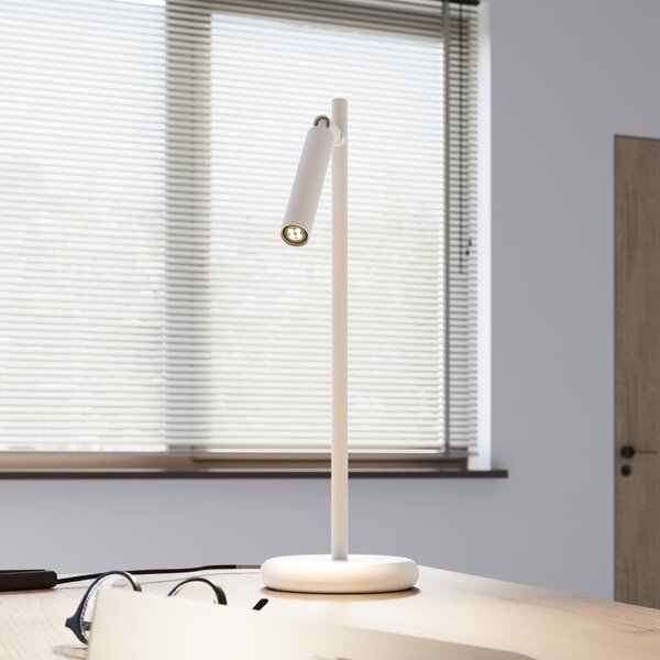 Biała lampa stołowa (wysokość 43 cm) Fideus – Sollux