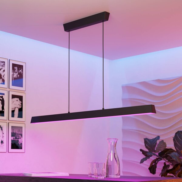 EGLO connect Inteligentna lampa wisząca Connect Simolaris-z, możliwość ściemniania, czarny, salon / jadalnia, metal, nowoczesny