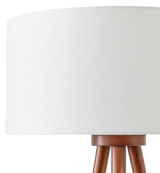 Lampa stojąca Charlia Lindby, ciemne drewno, salon / jadalnia, tkanina / materiał / jedwab, skandynawski