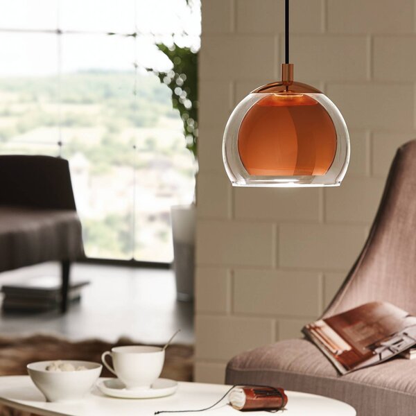 EGLO Lampa wisząca Rocamar, możliwość ściemniania, miedziany, salon / jadalnia, metal, nowoczesny