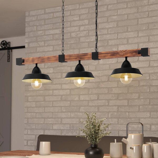 EGLO Lampa wisząca Oldbury, możliwość ściemniania, czarny, salon / jadalnia, metal, dworkowy / rustykalny