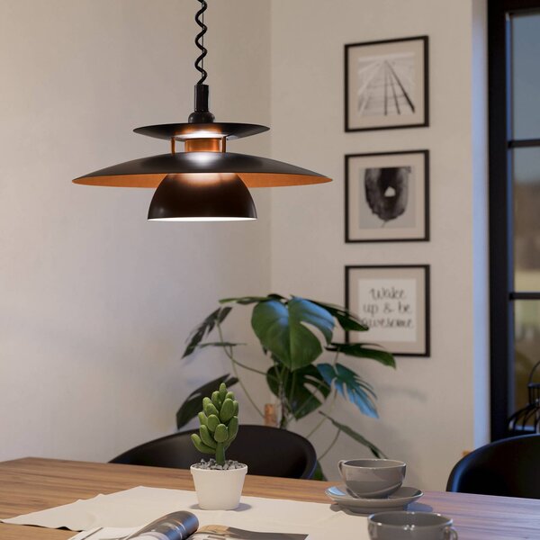 EGLO Lampa wisząca Brenda, możliwość ściemniania, czarny, salon / jadalnia, metal, nowoczesny