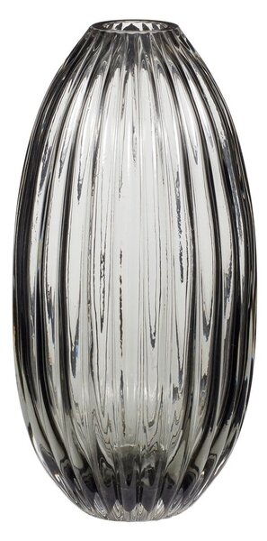 Szary szklany wazon Hübsch Smoked, wys. 30 cm