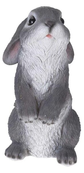 Figurka ogrodowa królik stojący szary