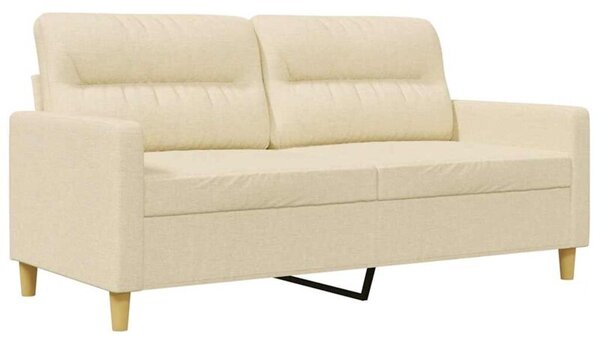 Sofa, 2-osobowa kremowa, 140 cm, tapicerowana tkaninÄ