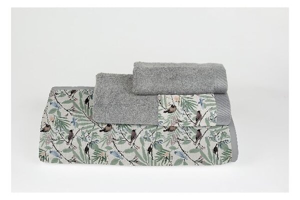 Komplet 3 ręczników z bawełny i mikrowłókna Surdic Tropical Parrots