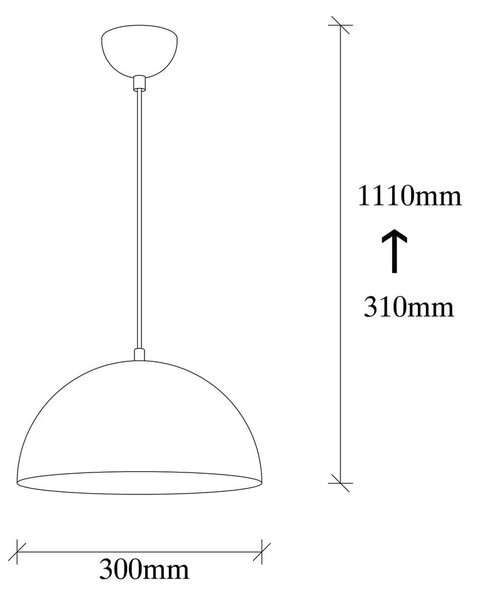 Czarna lampa wisząca z metalowym kloszem ø 30 cm Coppa – Opviq lights