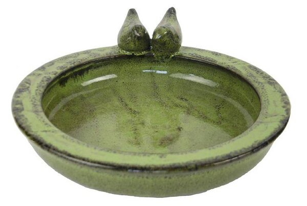 Poidełko dla ptaków ceramiczne zielone