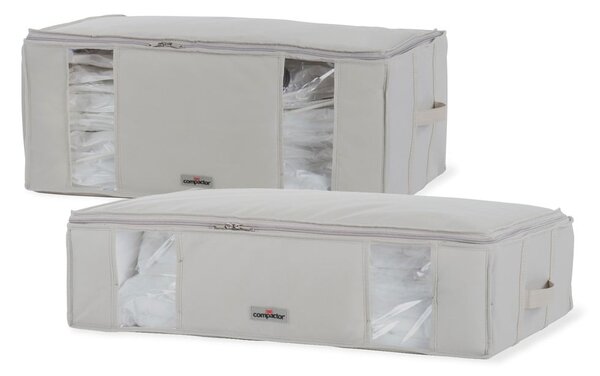 Tekstylne pojemniki do przechowywania ubrań zestaw 2 szt. próżniowe/usztywniane 65x50x27 cm Life – Compactor