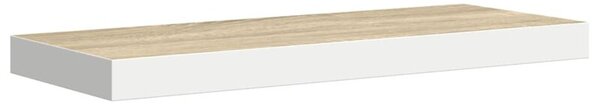 Półka ścienna, kolor dębowy i biały, 60x23,5x3,8 cm, mdf