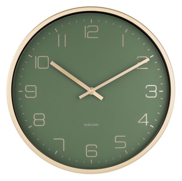 Zielony zegar ścienny Karlsson Elegance