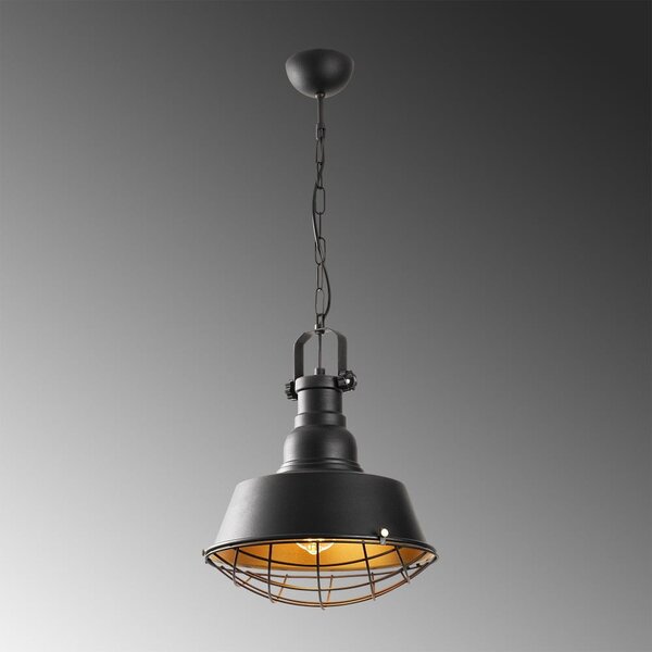 Czarna lampa wisząca z metalowym kloszem ø 30 cm Itak – Opviq lights