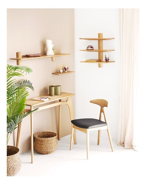 Półka z litego drewna dębowego w jasnym naturalnym kolorze 110 cm Calcata – House Nordic