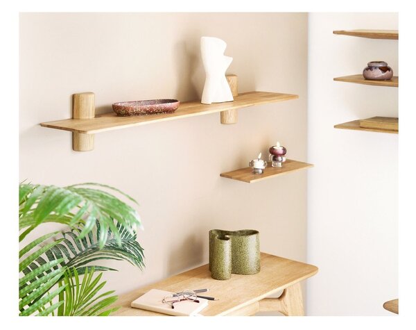 Półka z litego drewna dębowego w jasnym naturalnym kolorze 110 cm Calcata – House Nordic