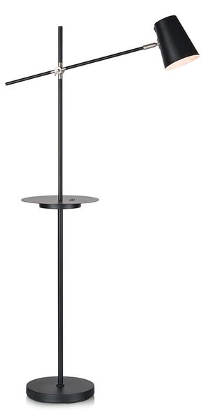 Czarna lampa stojąca z półką Markslöjd Linear