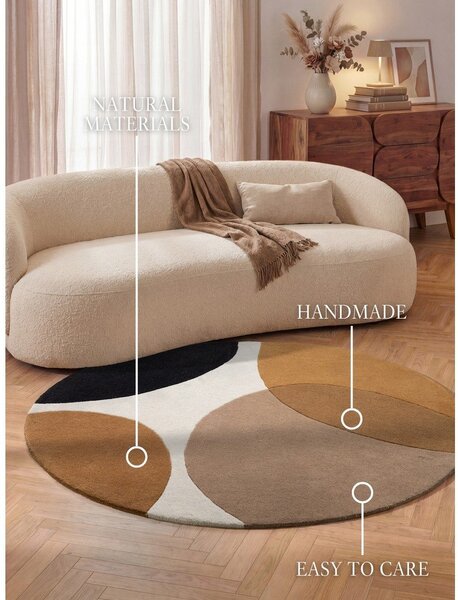 Koniakowy wełniany okrągły dywan ø 200 cm Ruvia – Villeroy&Boch