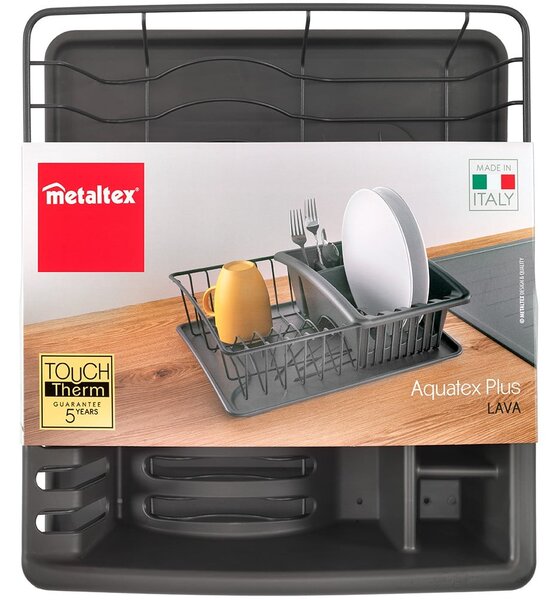 Ciemnoszary ociekacz ze stali nierdzewnej Metaltex Aquatexplus Lava