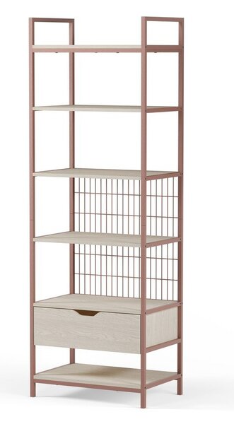 Stalowy regał w kolorze terakoty 60x179,5x40 cm Amara – Marckeric