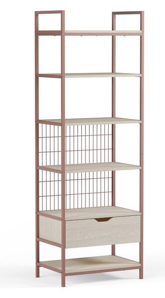 Stalowy regał w kolorze terakoty 60x179,5x40 cm Amara – Marckeric