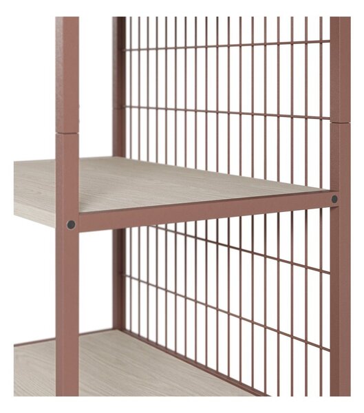 Stalowy regał w kolorze terakoty 60x179,5x40 cm Amara – Marckeric