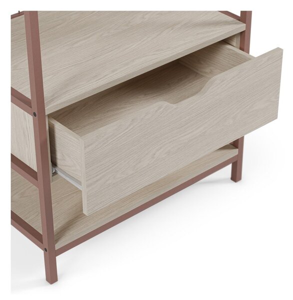 Stalowy regał w kolorze terakoty 60x179,5x40 cm Amara – Marckeric