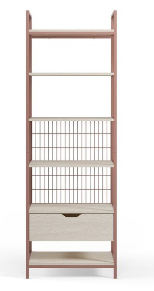 Stalowy regał w kolorze terakoty 60x179,5x40 cm Amara – Marckeric