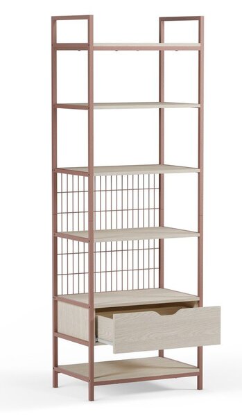 Stalowy regał w kolorze terakoty 60x179,5x40 cm Amara – Marckeric
