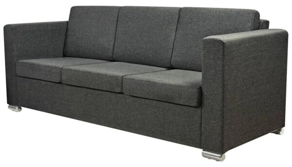Sofa 3-osobowa tapicerowana tkaninÄ , ciemnoszara