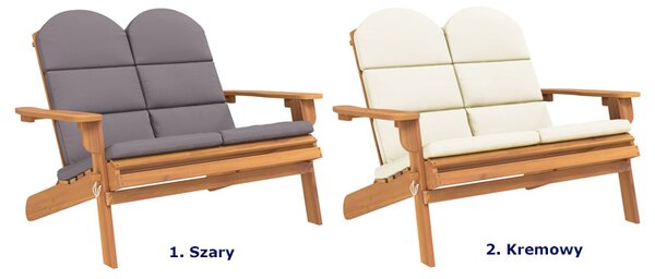 Drewniana ławka ogrodowa w stylu adirondack szary T0-P03