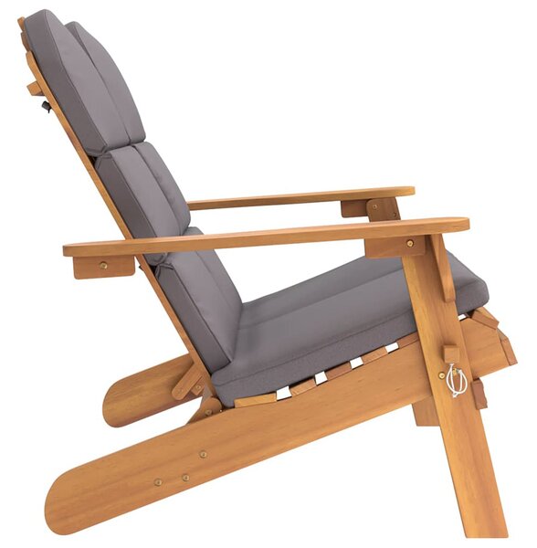 Drewniana ławka ogrodowa w stylu adirondack szary T0-P03