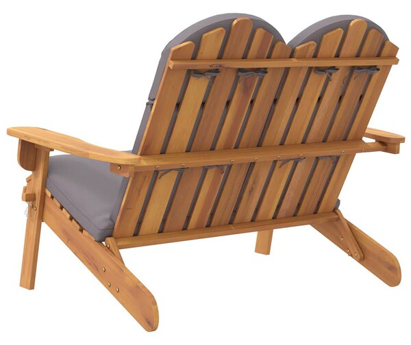 Drewniana ławka ogrodowa w stylu adirondack szary T0-P03