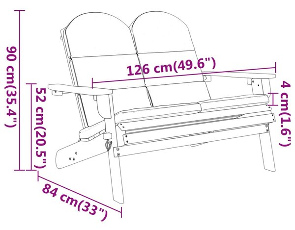 Drewniana ławka ogrodowa w stylu adirondack szary T0-P03