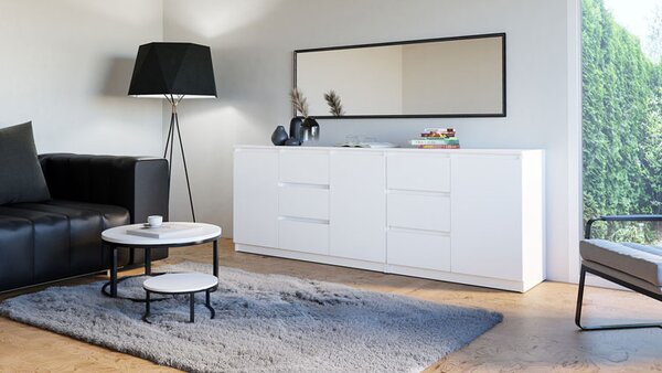 Biała długa komoda 200 cm S3-S94