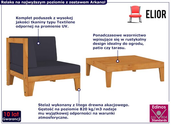 Sofa i stolik ogrodowy z drewna akacjowego S8-Z24