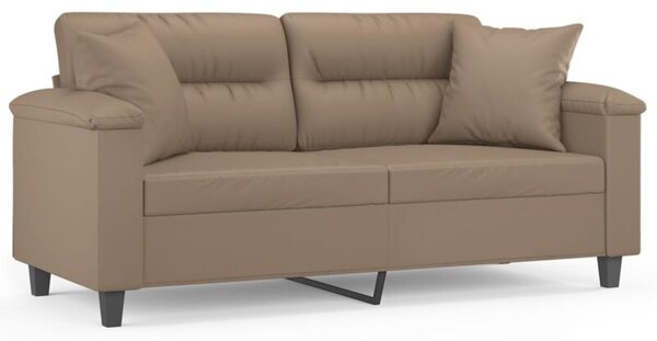 Sofa 2-osobowa z poduszkami, cappuccino, 140 cm, sztuczna skÃ³ra