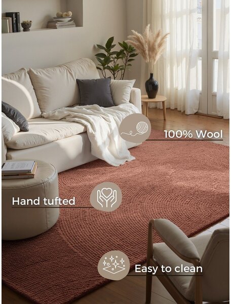 Wełniany dywan tkany ręcznie w kolorze terakoty 80x150 cm Calmio – Hanse Home