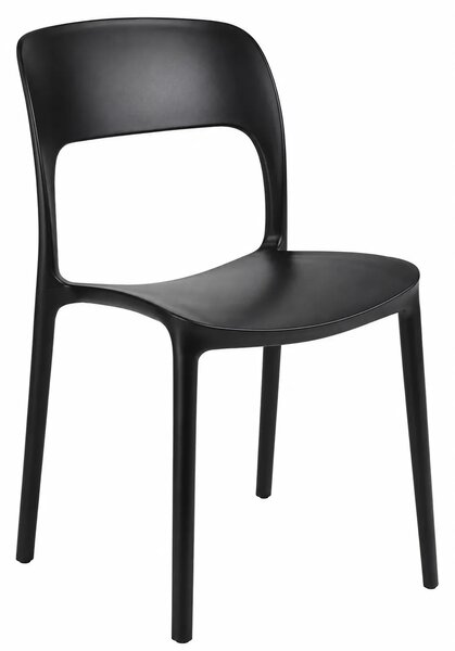 Czarne lekkie plastikowe krzesło sztaplowane L4-M60