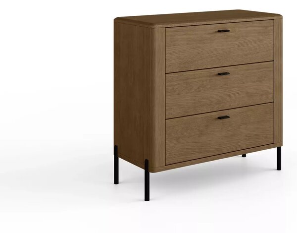 Wąska komoda dębowa z szufladami Madera 06