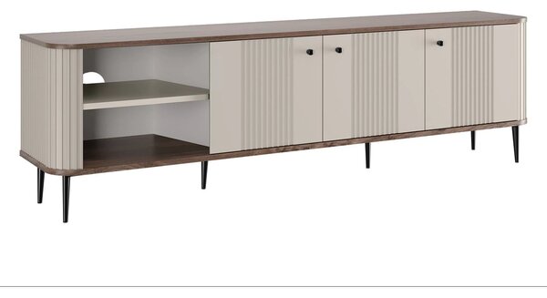Szafka RTV Vesper 3D 187 cm - kaszmir / orzech / czarne nogi