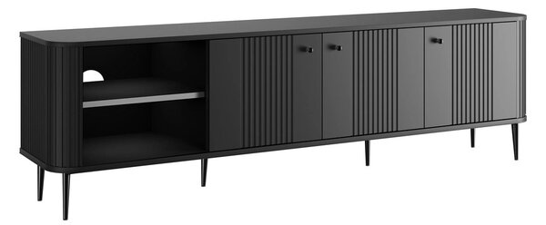 Szafka RTV Vesper 3D 187 cm - czarny / czarne nogi