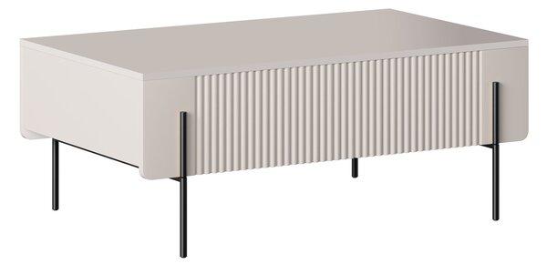 Stolik kawowy Malmi 100 cm z szufladami - kaszmir / czarne nóżki