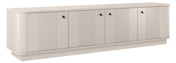 Szafka RTV Vesper 4D 187 cm na cokole - kaszmir / czarne uchwyty
