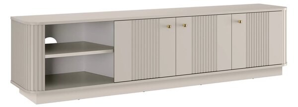 Szafka RTV Vesper 3D 187 cm na cokole - kaszmir / złote uchwyty