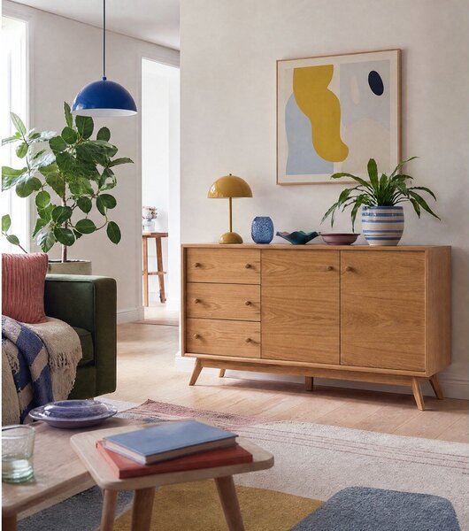 Niska komoda w dekorze dębu 149x75 cm Kensal – Woodman