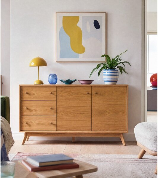 Niska komoda w dekorze dębu 149x75 cm Kensal – Woodman