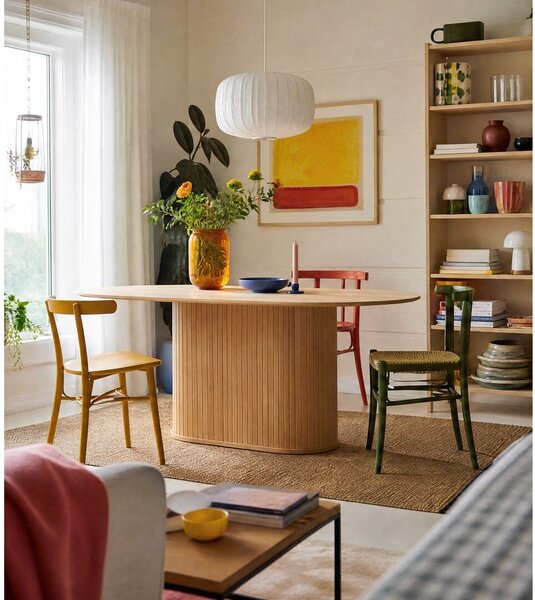 Stół z blatem w dekorze dębu 95x180 cm Nola – Unique Furniture