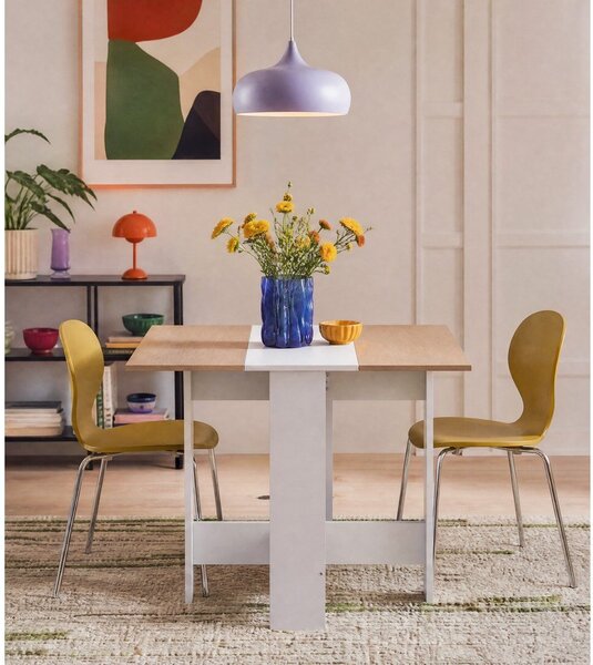 Rozkładany stół z blatem w dekorze dębu 76x28 cm Papillon – TemaHome