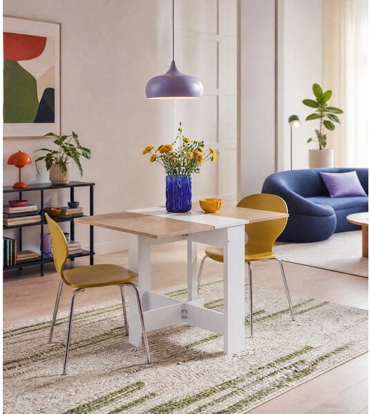 Rozkładany stół z blatem w dekorze dębu 76x28 cm Papillon – TemaHome