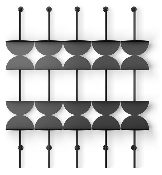 Czarny metalowy modułowy system półek 27x203,5 cm Solis – Umbra