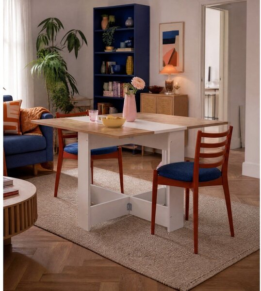 Rozkładany stół z blatem w dekorze dębu 76x28 cm Papillon – TemaHome
